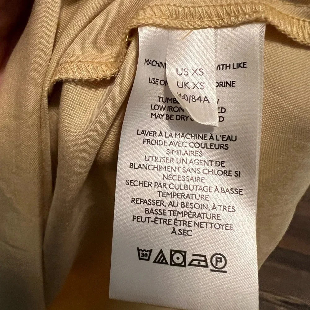 Free People Golden One Shoulder Dress Size XS Bow on Shoulder SOA